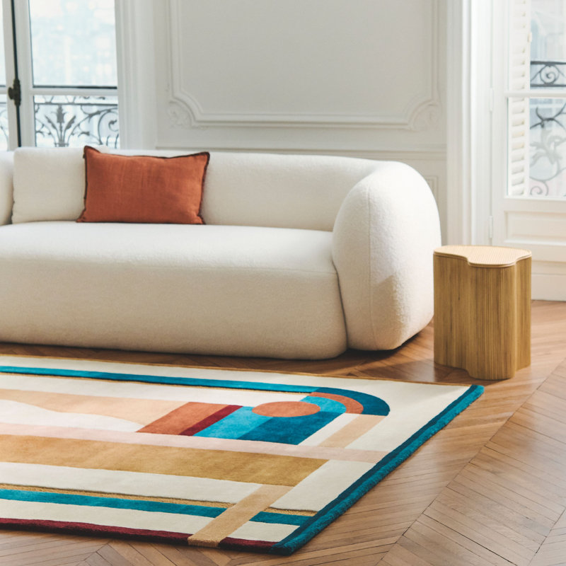 Hacienda Hand Tufted Wool Area Rug, Rectangle 5'5" x 7'8"