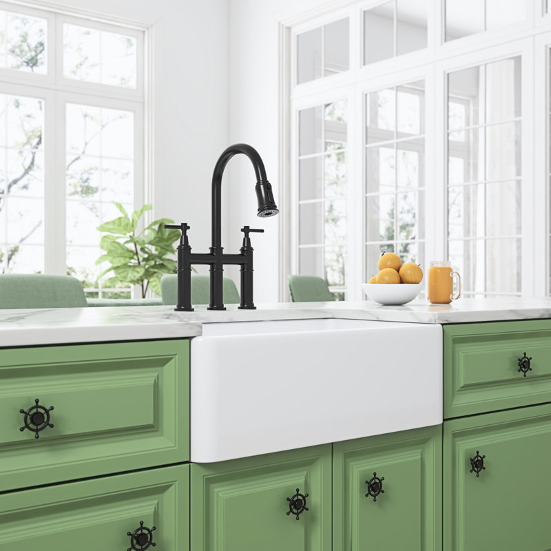 White Ceramic Undermount Sink - Deep Apron Kitchen 18"X10"X24", 58Lb 24"X18"X10",