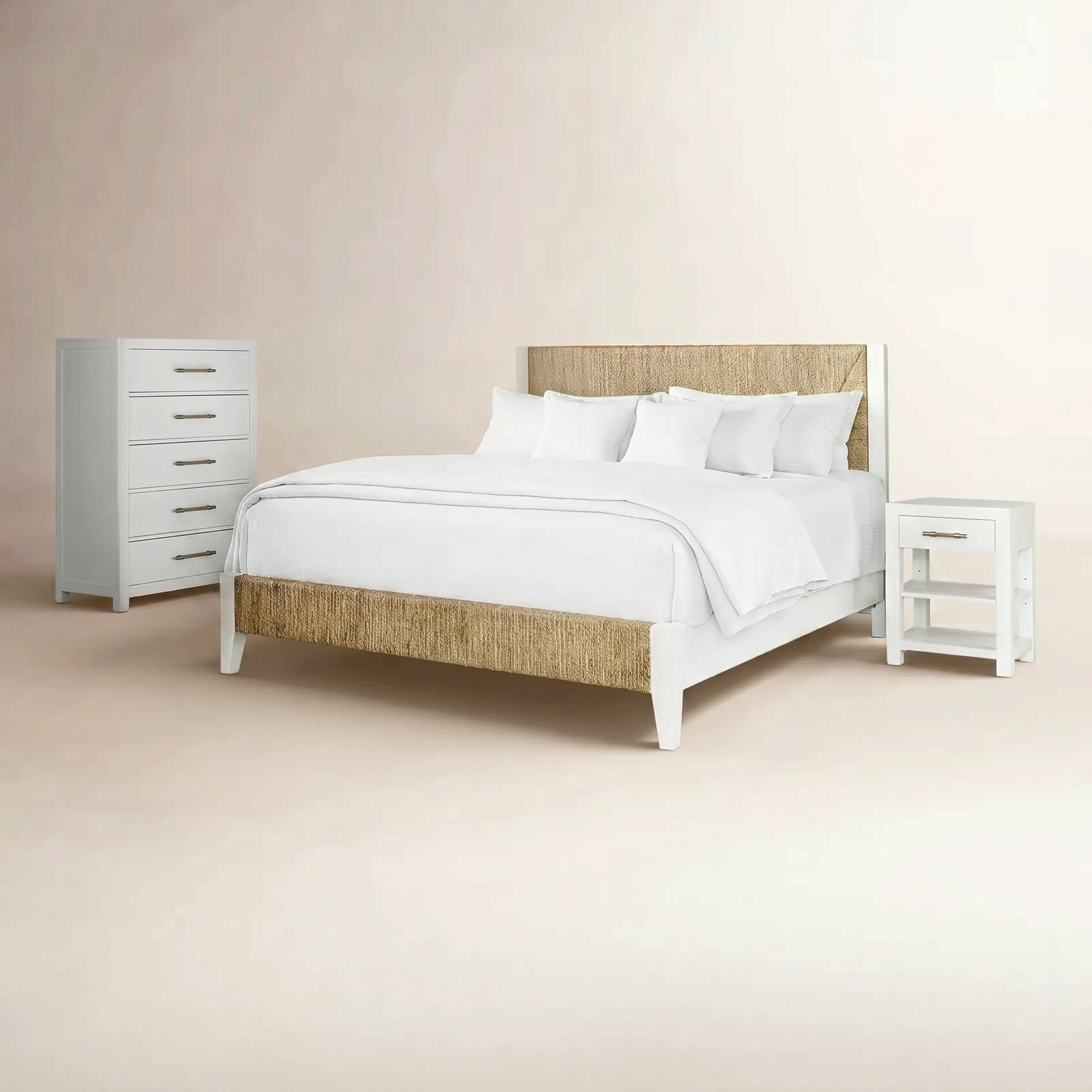 Lana Bedroom Set With White Chest And Nightstand, King