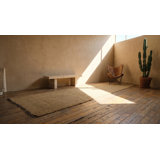 Warm Cream Color Antique American Flat Weave Rag Long Hallway Runner Rug