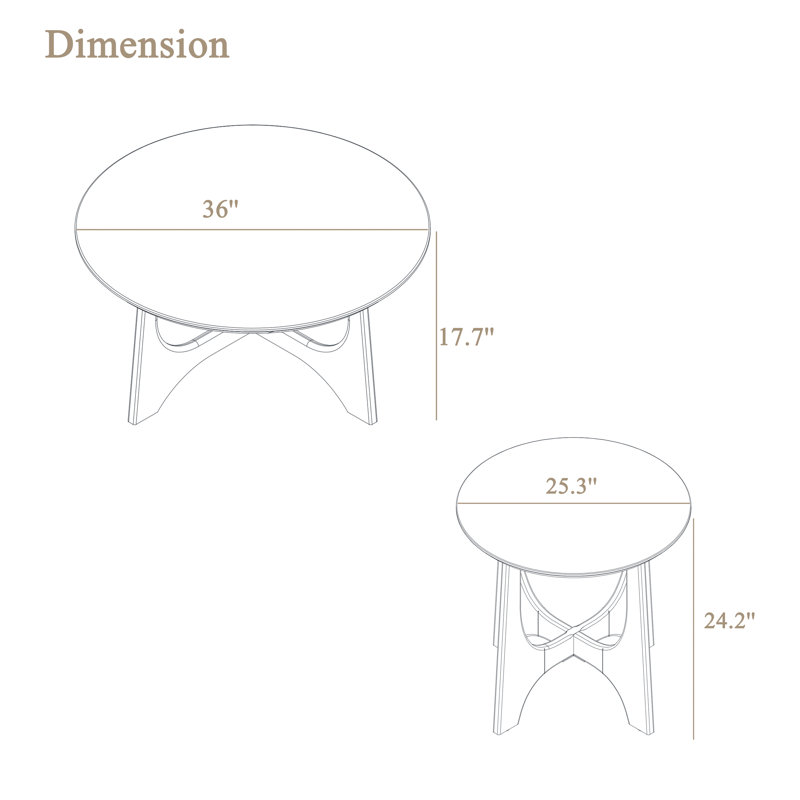 Ensemble de tables basses 2 pièces Jaquon