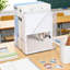 Ensemble de 2 porte-revues en acrylique transparent avec poignée, organisateur de bureau vertical pour documents, dossiers et livres, solution de rangement durable pour le bureau à domicile