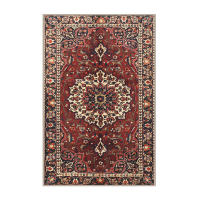 Tapis traditionnel rouge / noir