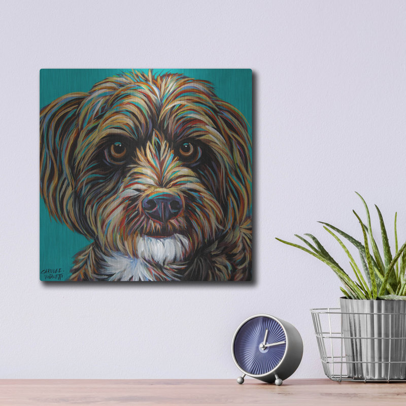 «Blue Doodle Brother 1» par Carolee Vitaletti, H 12 po x l 12 po