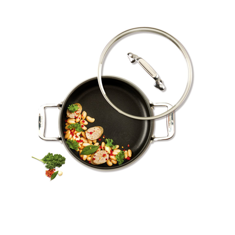 8-Quart Black Aluminum Stock Pot with Lid