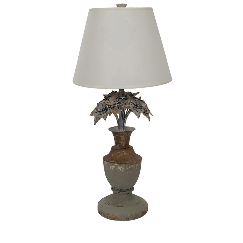 Lampe de table en métal avec abat-jour en lin