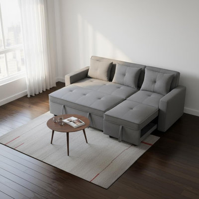 Sleeper Chair,Convertible Sleeper Sofa Chair,Pull Out Sleeper Chair With Adjustable Backrest,Multi-Functiona Lounge Chair For Living Room(Gray)