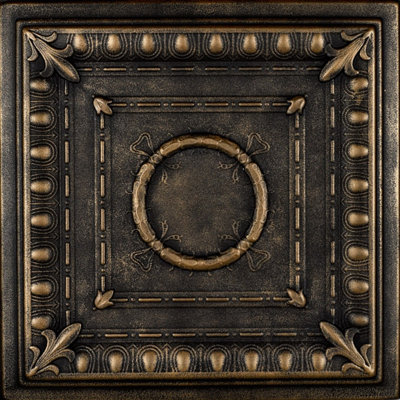 Tuile de plafond en polystyrène à collage romane 1,6 pi x 1,6 pi Romanesque Wreath