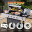 Barbecue au propane à 4 brûleurs, barbecue en acier inoxydable de 49 000 BTU avec brûleur latéral