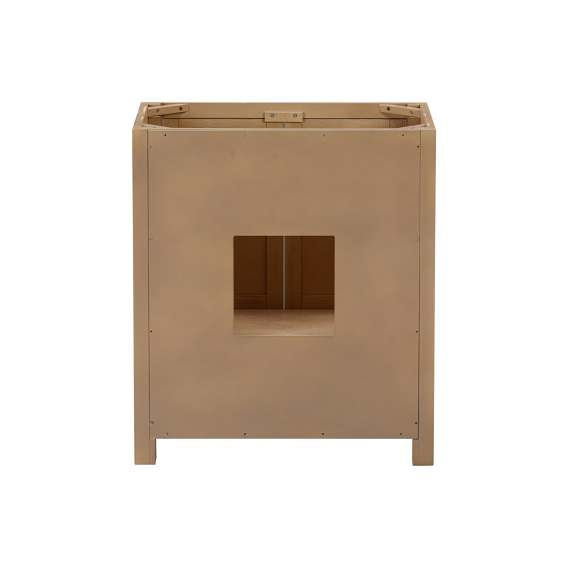 Modero 30" Single Bathroom Vanity with Top, Cala White Marble, Brushed Oak, Black