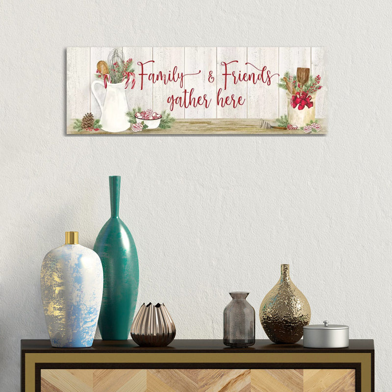 Christmas Kitchen Panel III-Family And Friends by Tara Reed - Wrapped Canvas Panoramic Painting, 30.48 cm H x 91.44 cm W