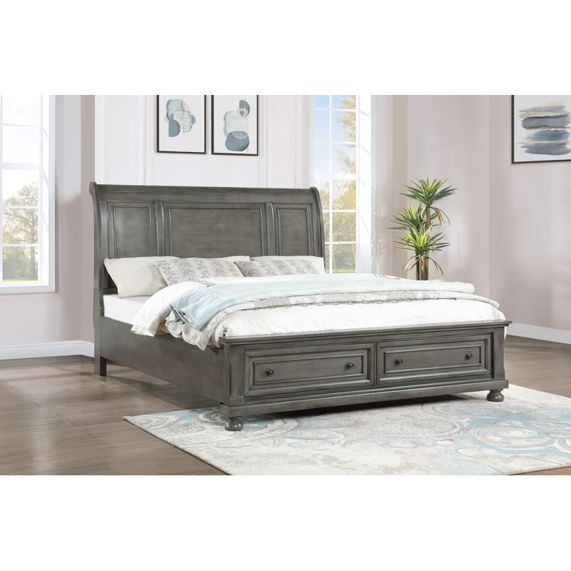 Meade Full Storage Bed, Gray, Full, Gray