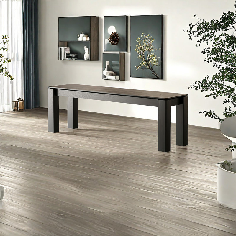 Banc en bois massif Takeyia, H 17,71 po x l 62,99 po x P 13,77 po