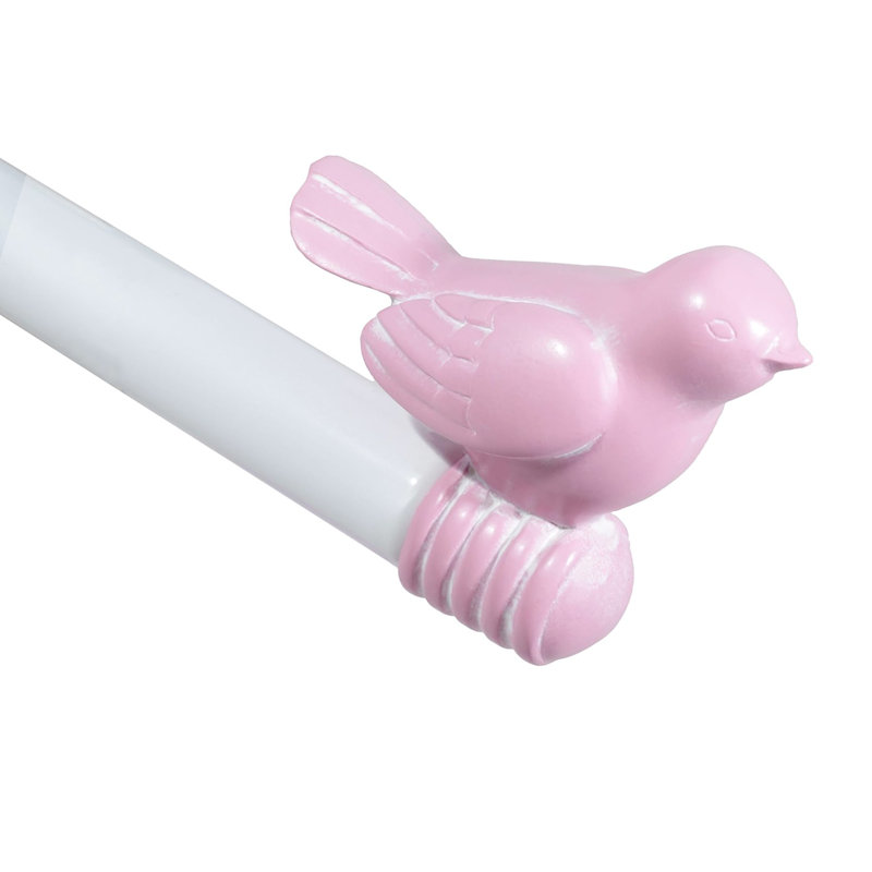 Tringle à rideaux simple réglable Kolb, 84 po à 120 po, Rose