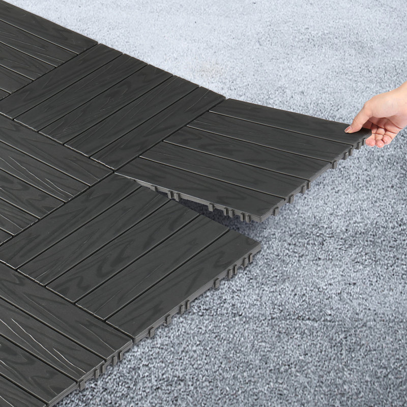 27 Pack Plastic Interlocking Deck Tiles, Waterproof Non-slip Flooring Tiles For Indoor Outdoor Patio Porch Poolside Balcony Backyard