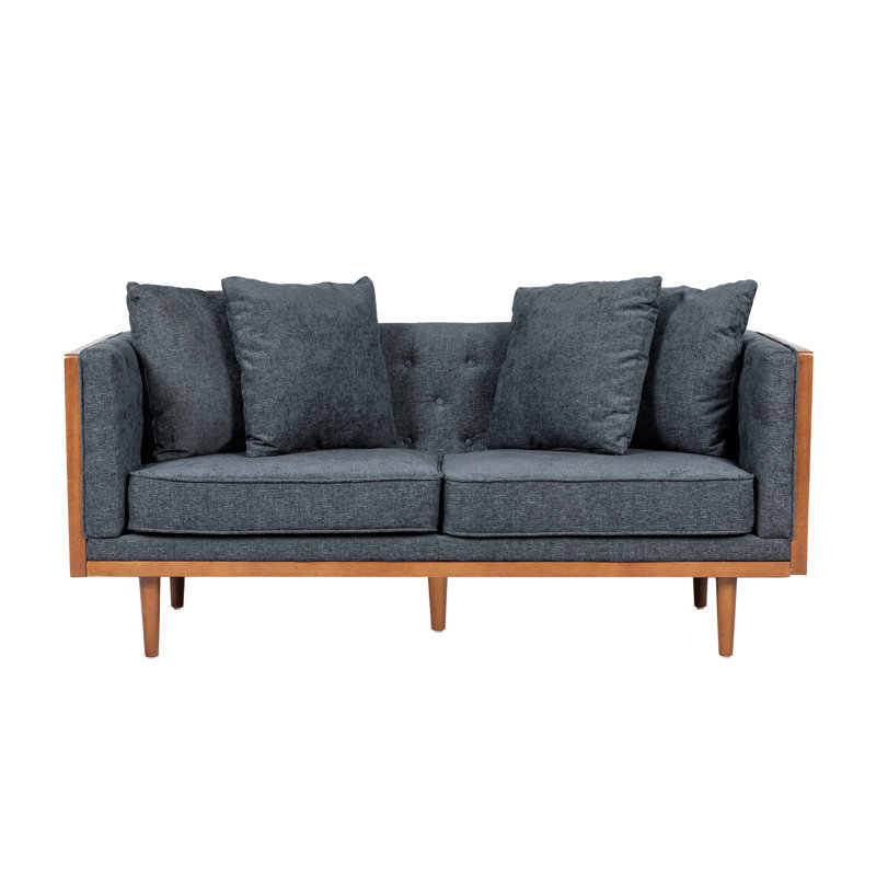 Jorida Upholstered 69.25'' Loveseat, Charcoal