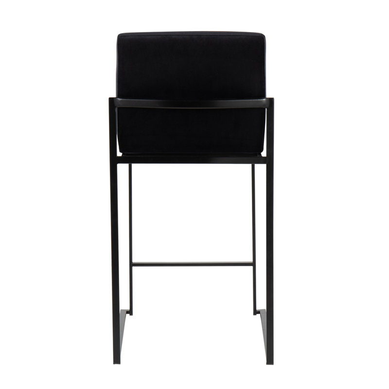 Tabouret de comptoir contemporain, Siège noir / cadre noir, 3