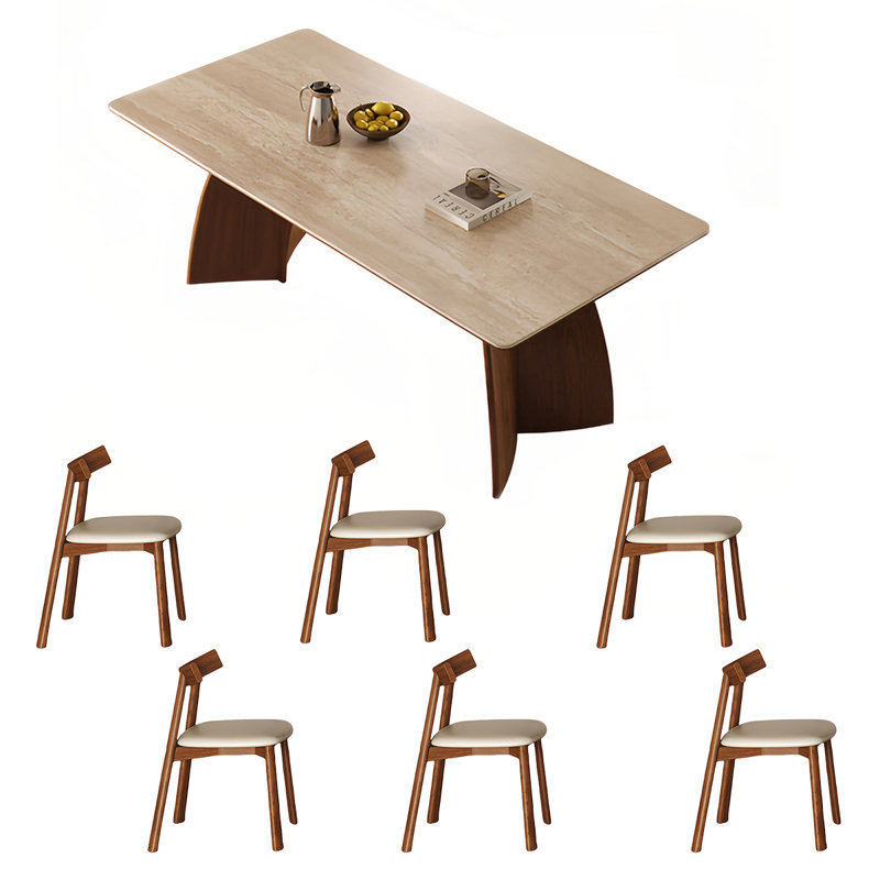 Ensemble de table de salle à manger rectangulaire et chaises, H 29,52 po x L 62,99 po x l 31,49 po