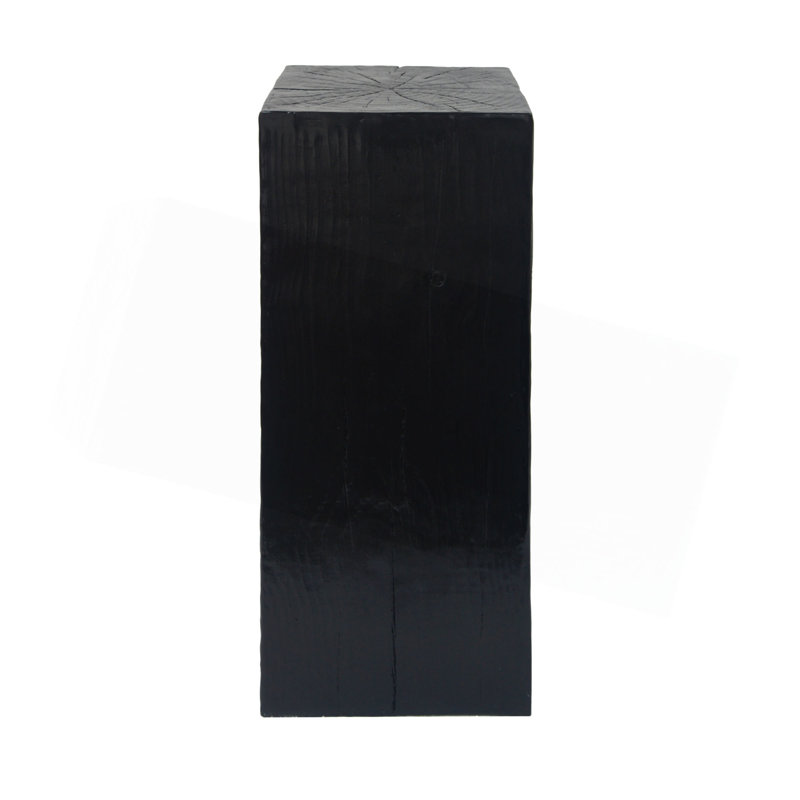 Wood-Look Square-Column MGO End Table,  H33.75",Wood-Like Distressed Finish, Mix With Different Heights, Indoor Outdoor Use