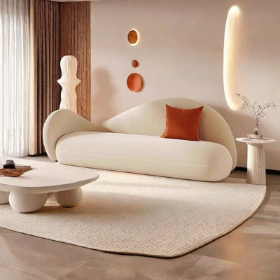 Comfortable soft sofa with solid wood frame