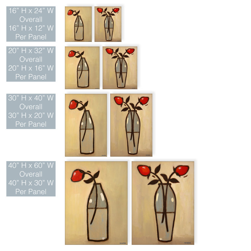 Ensemble de 2 reproductions d’art sur toile tendue « minimalist rose I/II » par Norman Wyatt Jr.