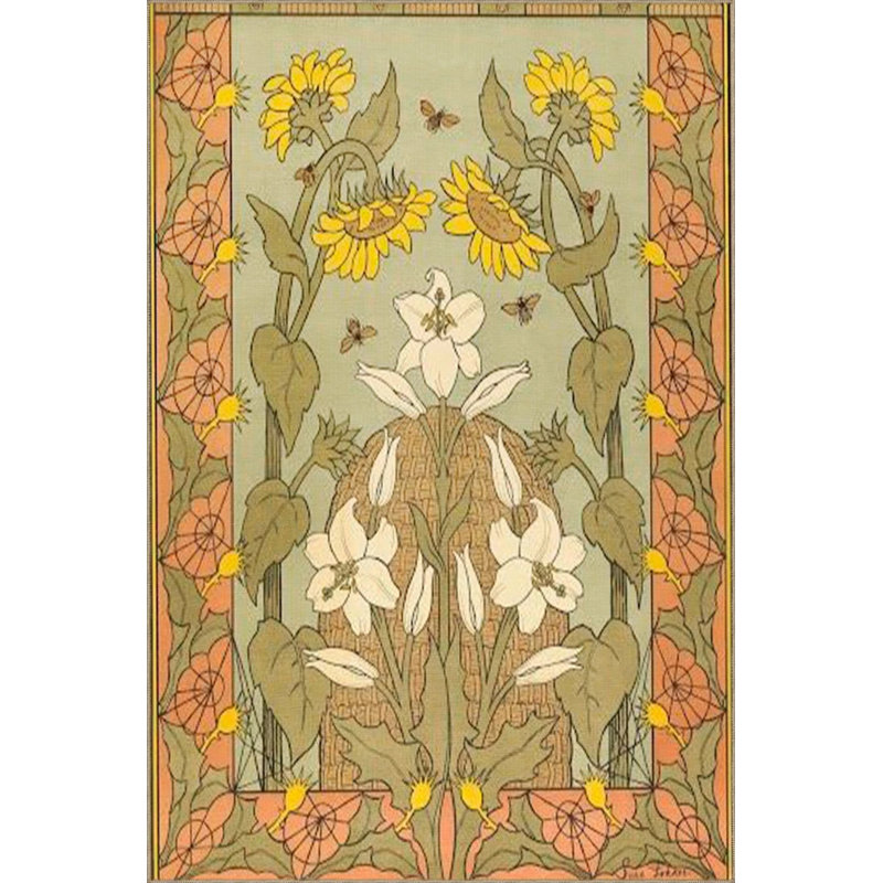 Ivy Patterned Decorative Carpet, Rectangle 3'4" x 5'