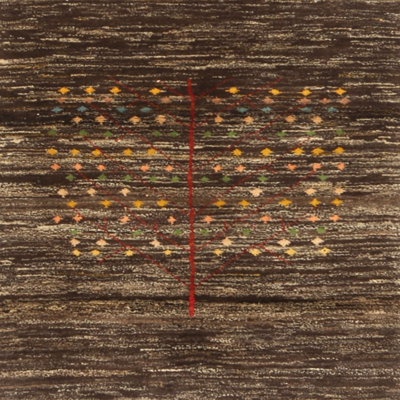 Tapis brun contemporain, Carré 7 pi
