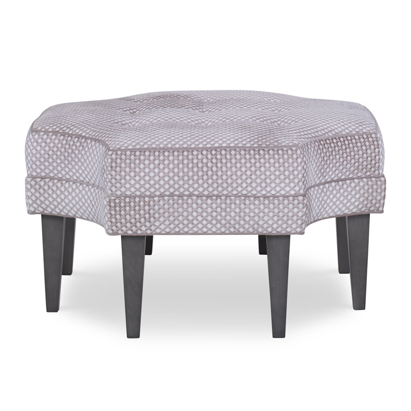 Harlow Novelty Ottoman, Filigree Ivory 100% Polyester