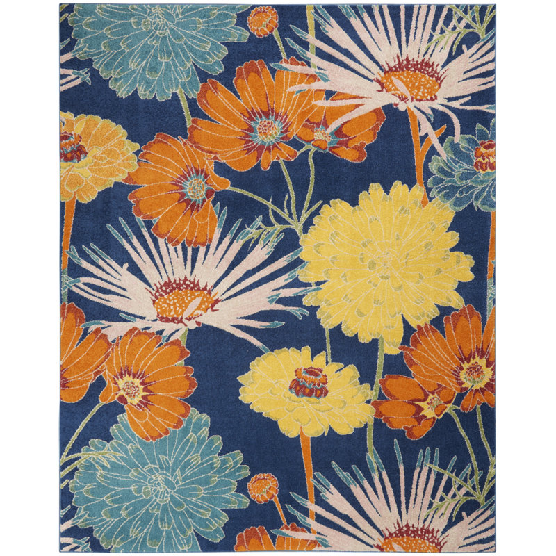 Abruscato Floral Indoor Rug, Rectangle 9' x 12'
