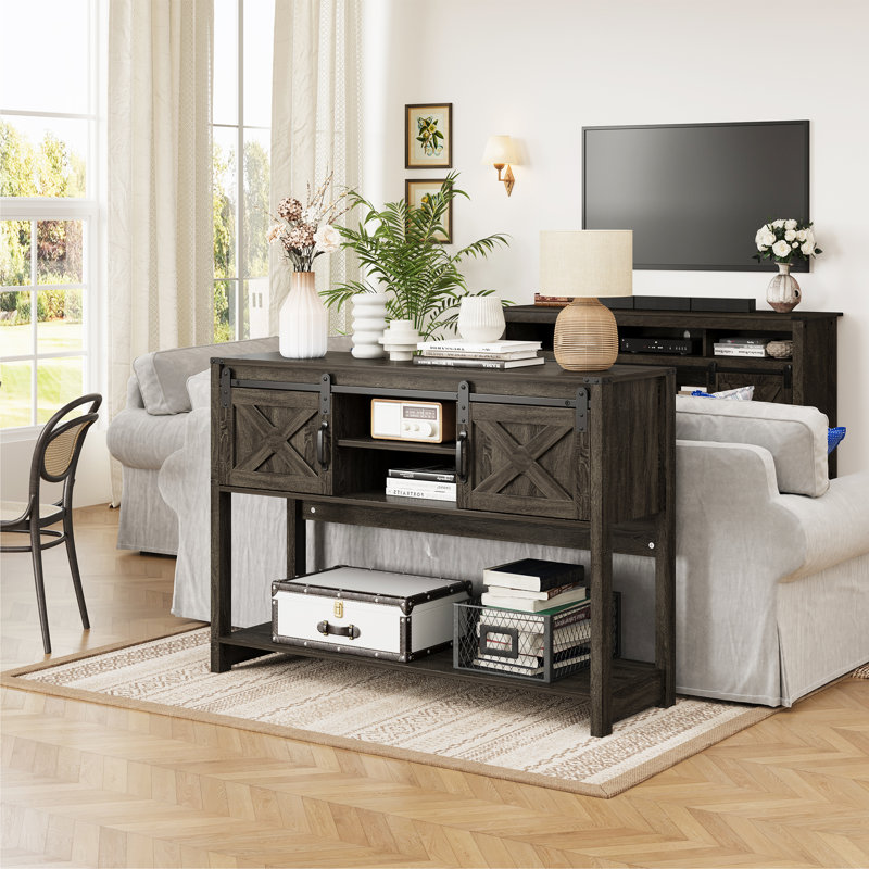 Bragg 46" Wood Console Table, Gray