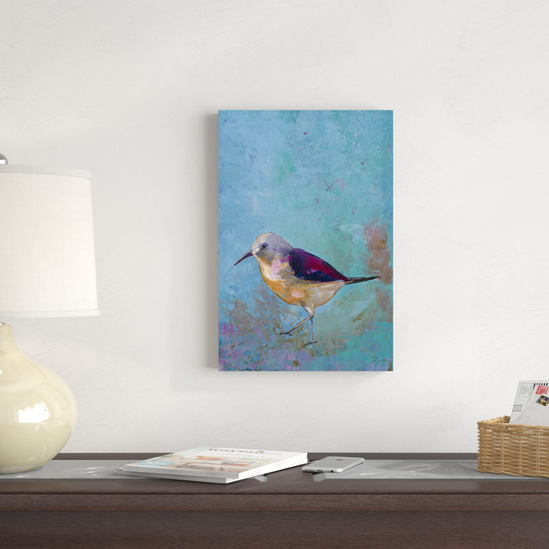 Oiseau de rivage vibrant I, H 18 po x l 12 po x P 1,25 po