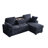 3 - Seat Dark Blue Chenille Sectional With Built In Cup Holder, Removable Tray And Hidden Storage, Ideal For Game Nights Holders, Convertible Storage Chaise Modular Layout, Seats