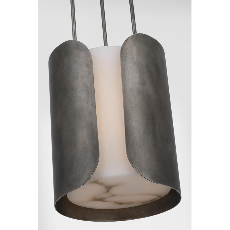 Anne-Marie Barton Armise Pendant with Nova Frost, Mottled Pewter, 245.25" H x 11" W, White
