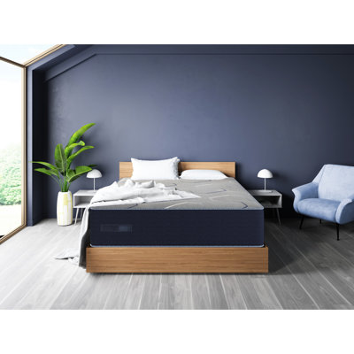 King Mattress - Firm. Cooler Nights And Better Rest With Dual Cooling. Gen Ii Gel Memory Foam For Superior Sleep Quality. Individually Wrapped Coils To Disturbance. Support. Navy Blue. 84" X 72" 12".