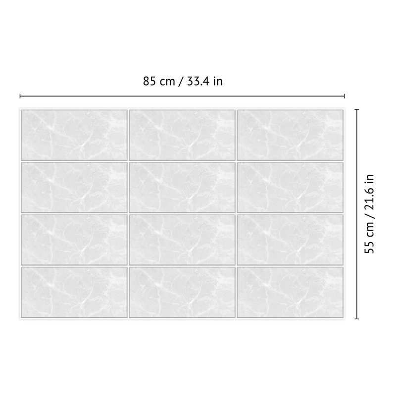 5.5'' W x 11.2'' L Aluminium Film Peel and Stick Subway Tile