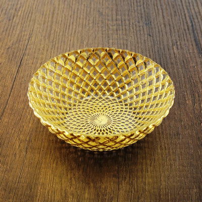 Ensemble de 6 bols latéraux en verre doré Pina