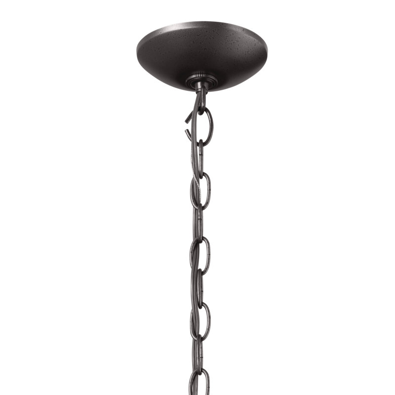 Dame Anvil Iron 2-Light Pendant with Clear Glass Shade, Anvil Iron