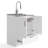 Reed 28"W Utility Sink & Laundry Cabinet with Pull-Out Facte and Stainless Steel Sink, Pure White