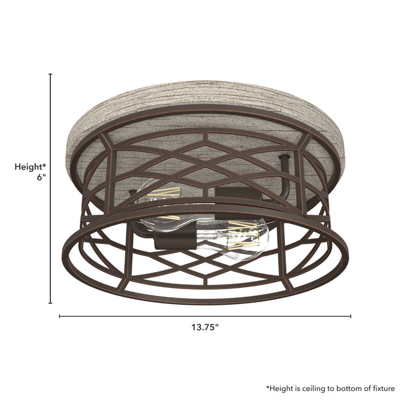 Langwood Onyx Bengal Aluminum 2-Light LED Flush Mount