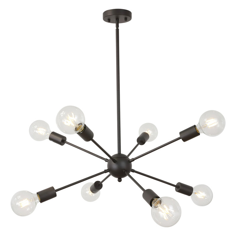Lustre sphérique spoutnik 8 lumières Davit, Bronze huilé