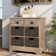 Hiltonia Rustic Storage Cabinet with Two Drawers and Four Rattan Baskets