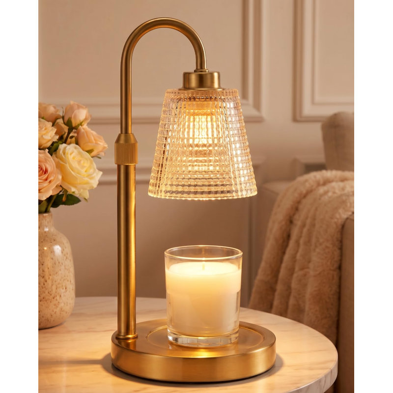 Lampe chauffe-bougie dorée avec minuterie, chauffe-bougie à intensité variable pour bougies en pot, chauffe-cire réglable en hauteur, cadeau d'anniversaire pour femme ou maman, cadeau de pendaison de crémaillère, décoration pour une nouvelle maison