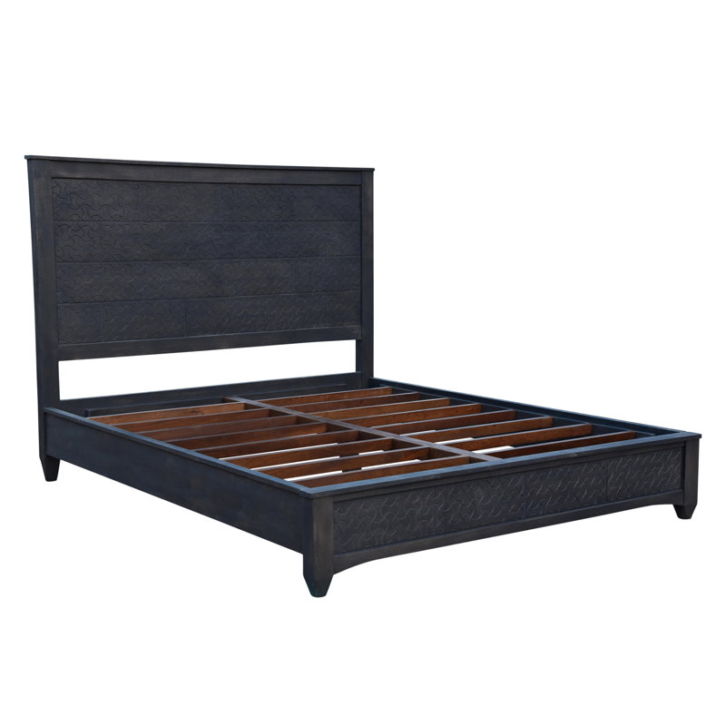 Endsley Solid Wood Platform Bed, King, Grey Wash