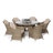 Balch 6 Seat Round Rattan Fire Pit Dining Set - with Lazy Susan