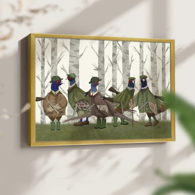 Faisan du groupe de tir 3 - Reproduction encadrée - Restickable