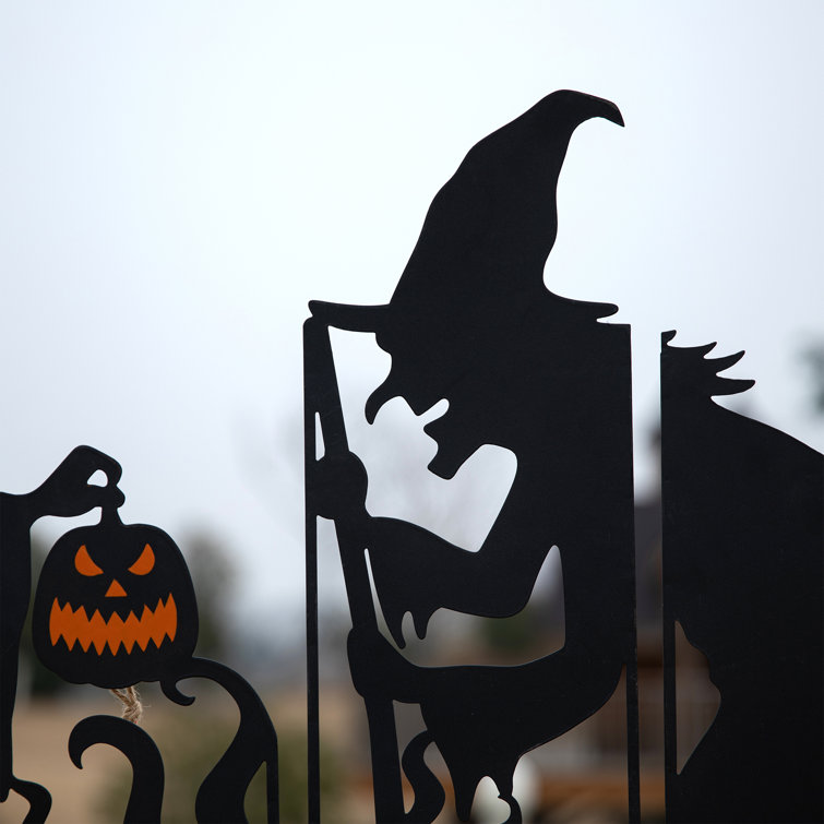 Village Wrought Iron HOS-235 Witch-Cauldron Silhouette Decoration