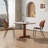 White&Walnut Round Sintered Stone Dining table-988311953