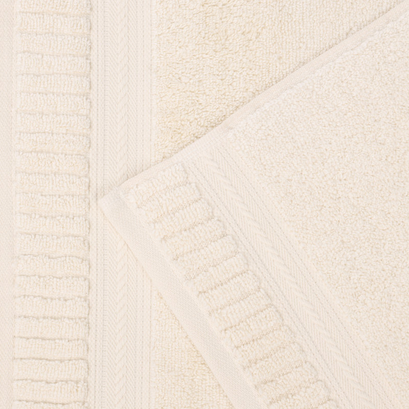 Ensemble de serviettes en coton doux à densité moyenne Venice Zero Twist, 6 Piece Towel Set, Ivory
