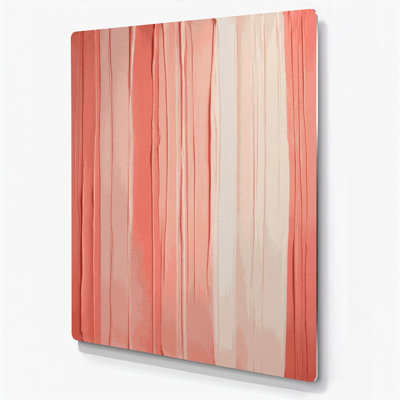 Abstrait couleur champ 33, art mural en métal rose