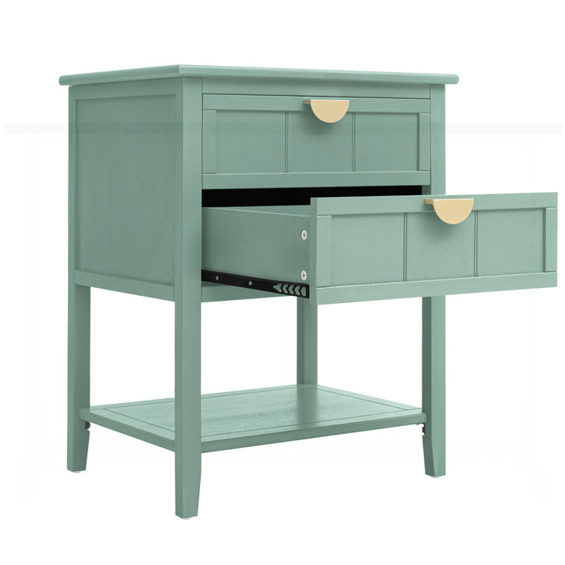 Table d'appoint 2 tiroirs, Vert clair